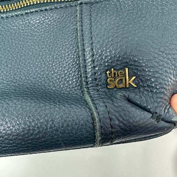 The Sak Women's One Size Carson Leather Shoulder Bag Buckle Straps Blue *READ - Picture 6 of 8